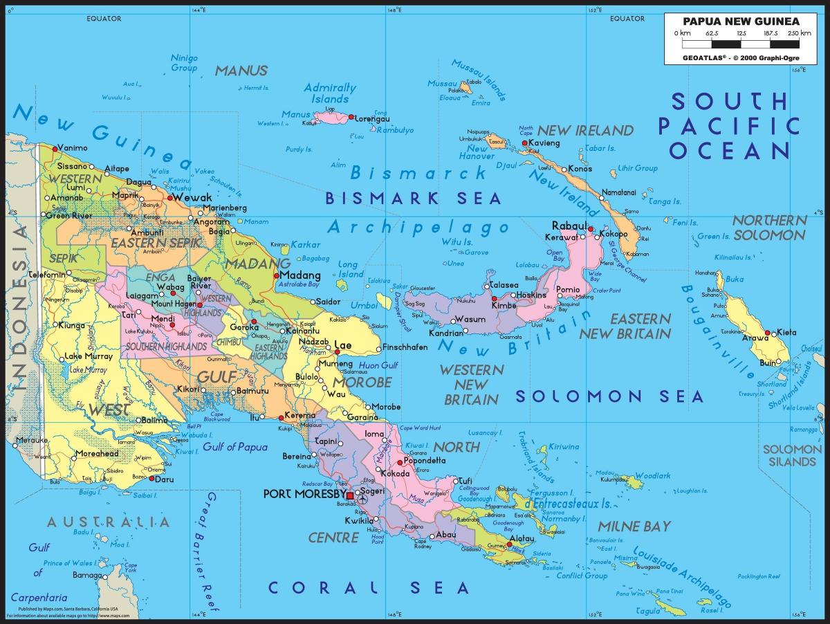 детальна карта Папуа-Нової Гвінеї