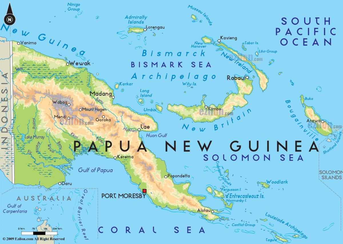 карта порт-морсбі Папуа Нова Гвінея