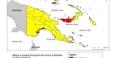 Карта Папуа-Нової Гвінеї малярію