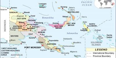 Карта Папуа-Нової Гвінеї, провінції